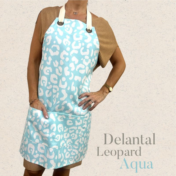 Delantal Leopard Aqua