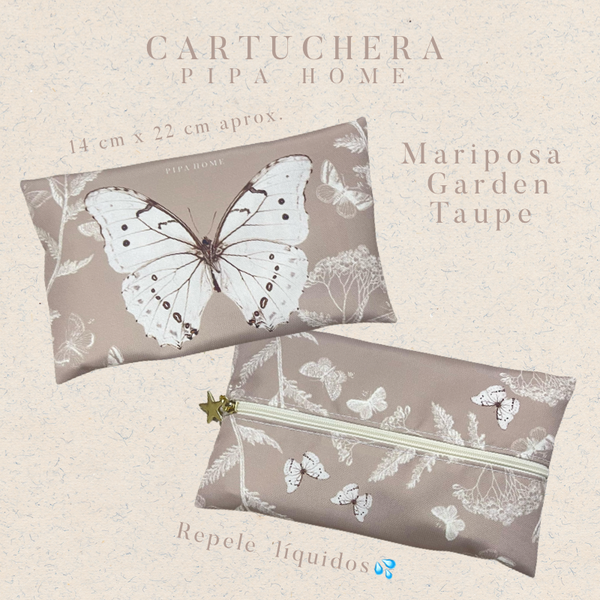 Cartuchera Mariposa Garden Taupé